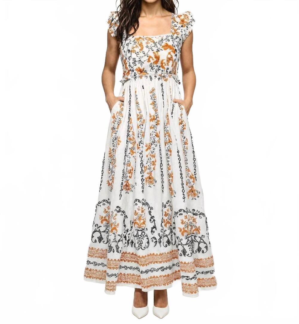 NEW CELINA MOON maya floral maxi dress in ivory